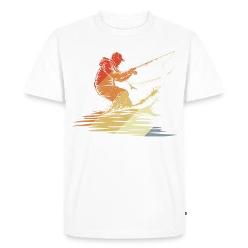 Fishing Graphic Retro Style - Men's Premium Organic T-Shirt - white - Front - Nico (187cm)