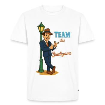 Groom's Team Cartoon - Men's Premium Organic T-Shirt - white - Front - Nico (187cm)