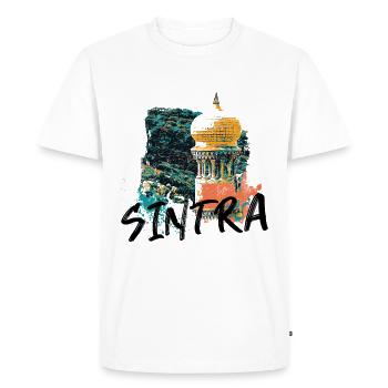 Tour mauresque typique du parc Sintra illustration - T-shirt Premium bio Homme - blanc - Devant - Nico (187cm)