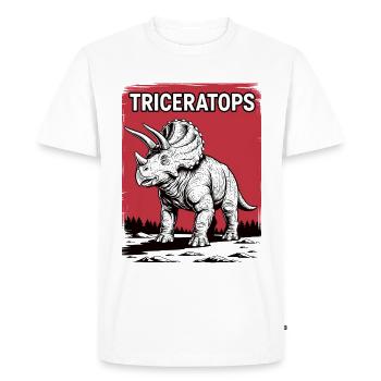 Triceratops Bold Sketch - Men's Premium Organic T-Shirt - white - Front - Nico (187cm)