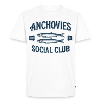 Club social des anchois - T-shirt Premium bio Homme - blanc - Devant - Nico (187cm)