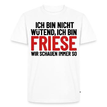 Je ne suis pas en colère, je suis frison - T-shirt Premium bio Homme - blanc - Devant - Nico (187cm)