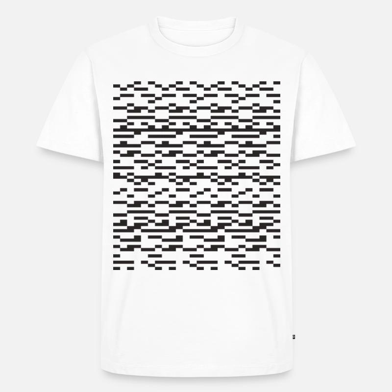 Noir Stripe pixeliges Glitch Grid - Männer Premium Bio T-Shirt - Weiß