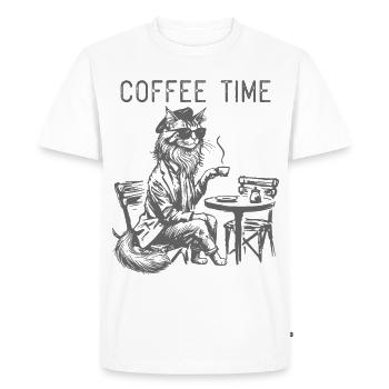 Un design de café de chat cool pour les amateurs de café - T-shirt Premium bio Homme - blanc - Devant - Nico (187cm)