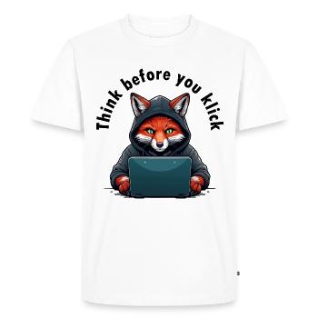 Réfléchissez avant de cliquer - Cybersécurité - T-shirt Premium bio Homme - blanc - Devant - Nico (187cm)