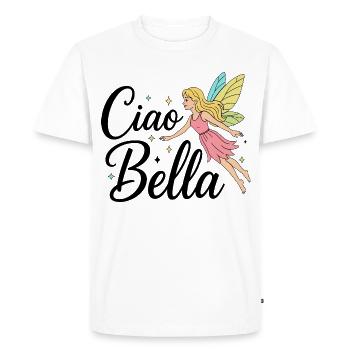Ciao Bella - Men's Premium Organic T-Shirt - white - Front - Nico (187cm)