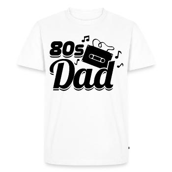 Papa des années 80 - T-shirt Premium bio Homme - blanc - Devant - Nico (187cm)