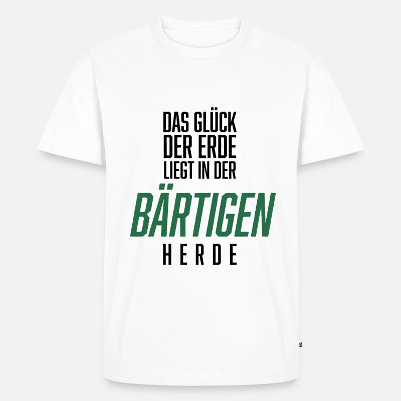 Bart, Bartträger, Lustiger Spruch, Bärtige Herde - Männer Premium Bio T-Shirt - Weiß