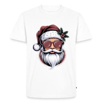 Lunettes de soleil Hipster Santa - T-shirt Premium bio Homme - blanc - Devant - Nico (187cm)