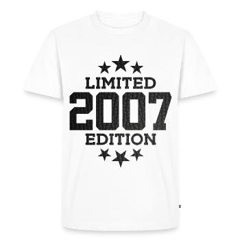 ÉDITION LIMITÉE 2007 19E ANNIVERSAIRE - T-shirt Premium bio Homme - blanc - Devant - Nico (187cm)