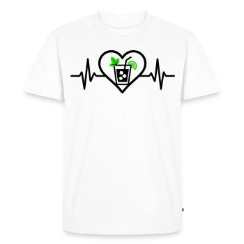 Cocktail apéritif Mojito Heart - T-shirt Premium bio Homme - blanc - Devant - Nico (187cm)