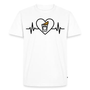 Tequila Shot Heart Aperitif Party - Men's Premium Organic T-Shirt - white - Front - Nico (187cm)