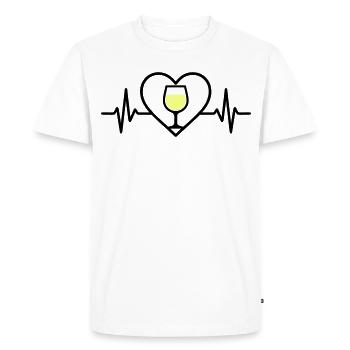 Vin Vin Verre Coeur Vin Blanc - T-shirt Premium bio Homme - blanc - Devant - Nico (187cm)