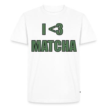 Matcha Lover Shirt - Men's Premium Organic T-Shirt - white - Front - Nico (187cm)
