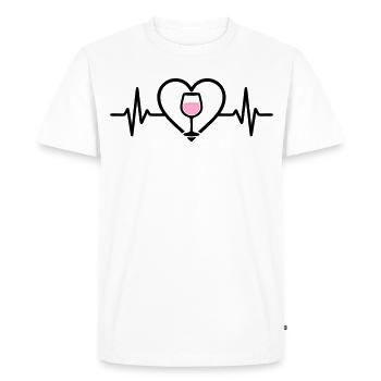 Wine Wine Glass Heart Rosé Wine - Men's Premium Organic T-Shirt - white - Front - Nico (187cm)
