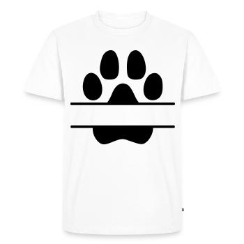 Pattes de chien Étiquette de nom - T-shirt Premium bio Homme - blanc - Devant - Nico (187cm)