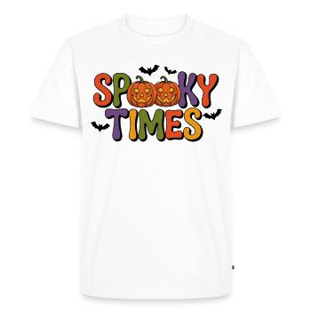 Spooky Times Pumpkins Halloween - Men's Premium Organic T-Shirt - white - Front - Nico (187cm)