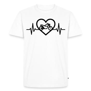 Motorcycle Heart Biker Passion - Men's Premium Organic T-Shirt - white - Front - Nico (187cm)
