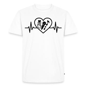 K-pop Coeur Doigt Coeur Micro Musique - T-shirt Premium bio Homme - blanc - Devant - Nico (187cm)