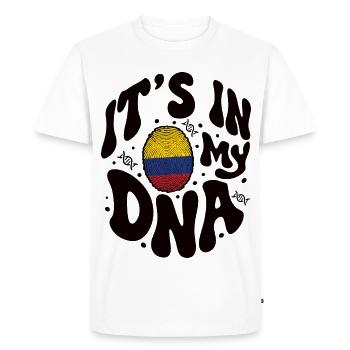 ADN colombien Colombie Drapeau hispanique - T-shirt Premium bio Homme - blanc - Devant - Nico (187cm)