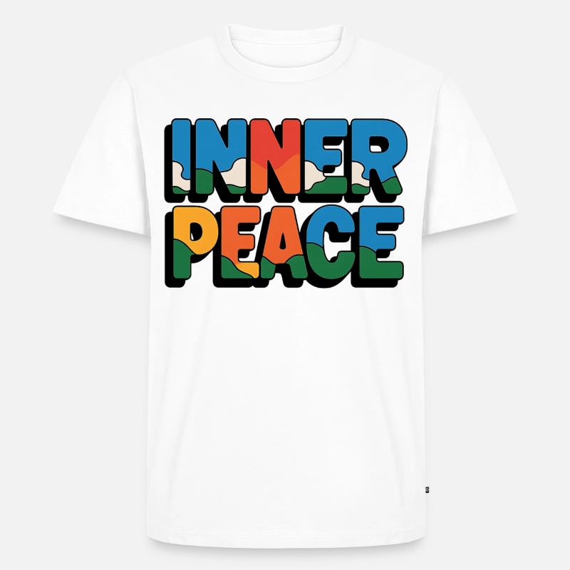 Inner Peace Regenbogen-Buchstaben - Männer Premium Bio T-Shirt - Weiß