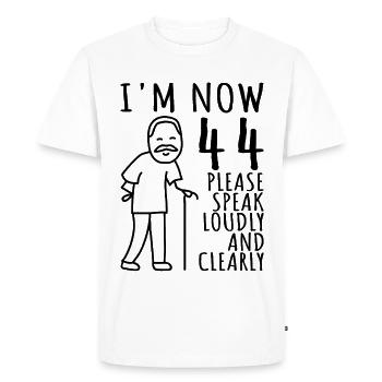 44th Birthday 44s 44th I am now 44 years old - Men's Premium Organic T-Shirt - white - Front - Nico (187cm)