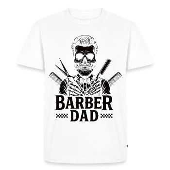 Father Barber Dad Barber Hairdresser - Men's Premium Organic T-Shirt - white - Front - Nico (187cm)