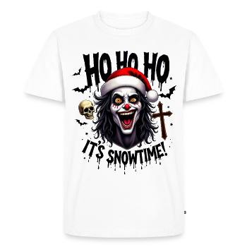 Psycho Clown Père Noël Horreur - T-shirt Premium bio Homme - blanc - Devant - Nico (187cm)