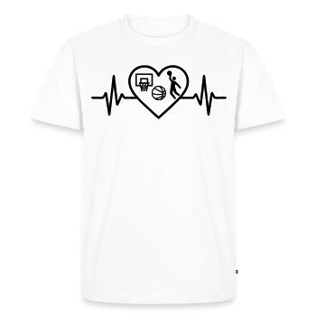 Basketball Heart Ball Basket Player - Men's Premium Organic T-Shirt - white - Front - Nico (187cm)