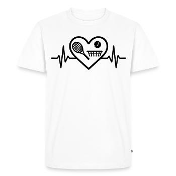 Tennis Coeur Raquette Balle Filet - T-shirt Premium bio Homme - blanc - Devant - Nico (187cm)