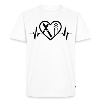 Ski Heart Skis Poles Snowflake - Men's Premium Organic T-Shirt - white - Front - Nico (187cm)