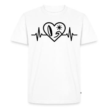 Surf Heart Wave Board Sun - Men's Premium Organic T-Shirt - white - Front - Nico (187cm)