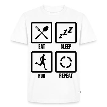Horaire des coureurs - T-shirt Premium bio Homme - blanc - Devant - Nico (187cm)