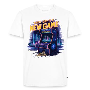 Each Day is a New Game Design Motivation Sport - Men's Premium Organic T-Shirt - white - Front - Nico (187cm)