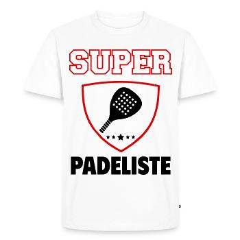 Super padeliste, fête des pères, noël - T-shirt Premium bio Homme - blanc - Devant - Nico (187cm)