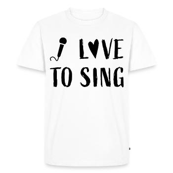 J’aime chanter - Musique Musicien Chanteur - T-shirt Premium bio Homme - blanc - Devant - Nico (187cm)