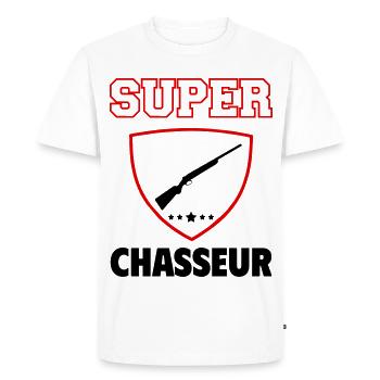 Super Hunter, Father's Day, Christmas - Men's Premium Organic T-Shirt - white - Front - Nico (187cm)