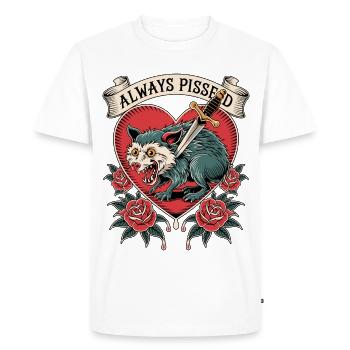 Style de tatouage de coeur de loup en colère - T-shirt Premium bio Homme - blanc - Devant - Nico (187cm)