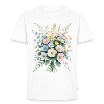 Bouquet Pastel Bouquet Aquarelle - T-shirt Premium bio Homme - blanc - Devant - Nico (187cm)