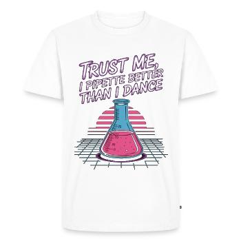 Technicien de laboratoire Faites-moi confiance I Pipette Technicien de laboratoire - T-shirt Premium bio Homme - blanc - Devant - Nico (187cm)