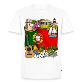 Fierté du Portugal - T-shirt Premium bio Homme - blanc - Devant - Nico (187cm)