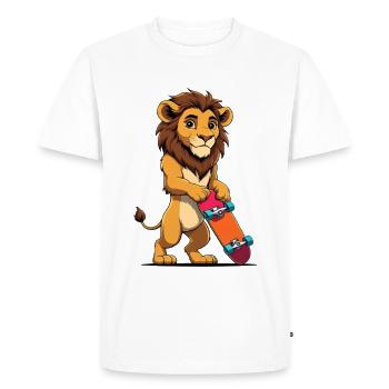 Lionceau Skateboard Power - T-shirt Premium bio Homme - blanc - Devant - Nico (187cm)