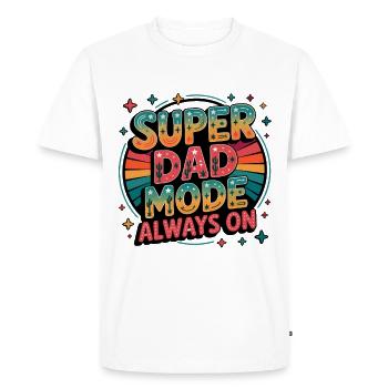 Father Mode Always On - Men's Premium Organic T-Shirt - white - Front - Nico (187cm)