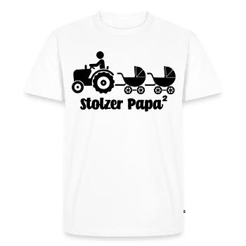 Funny gift for dad for birth Proud dad - Men's Premium Organic T-Shirt - white - Front - Nico (187cm)
