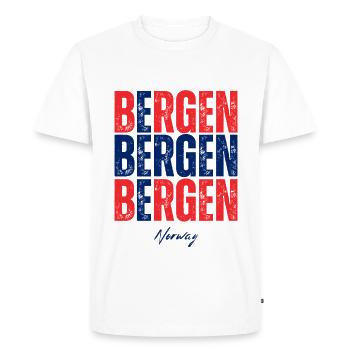 Bergen Norway, a souvenir of Bergen - Men's Premium Organic T-Shirt - white - Front - Nico (187cm)