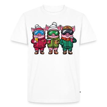 Porcelets de l’équipe de ski - T-shirt Premium bio Homme - blanc - Devant - Nico (187cm)