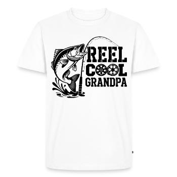 Pêcheur, pêcheur, pêcheur, poisson, moulinet, cool, grand-père - T-shirt Premium bio Homme - blanc - Devant - Nico (187cm)