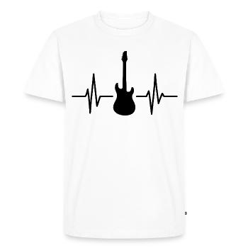 Guitar Pulse Silhouette - Men's Premium Organic T-Shirt - white - Front - Nico (187cm)