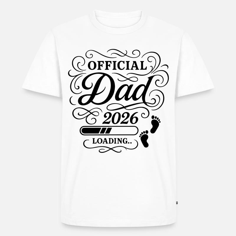 Dad 2026 Papa Loading Vaterschaft - Männer Premium Bio T-Shirt - Weiß