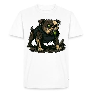 Carlin zombie groggy avec bave verte - T-shirt Premium bio Homme - blanc - Devant - Nico (187cm)